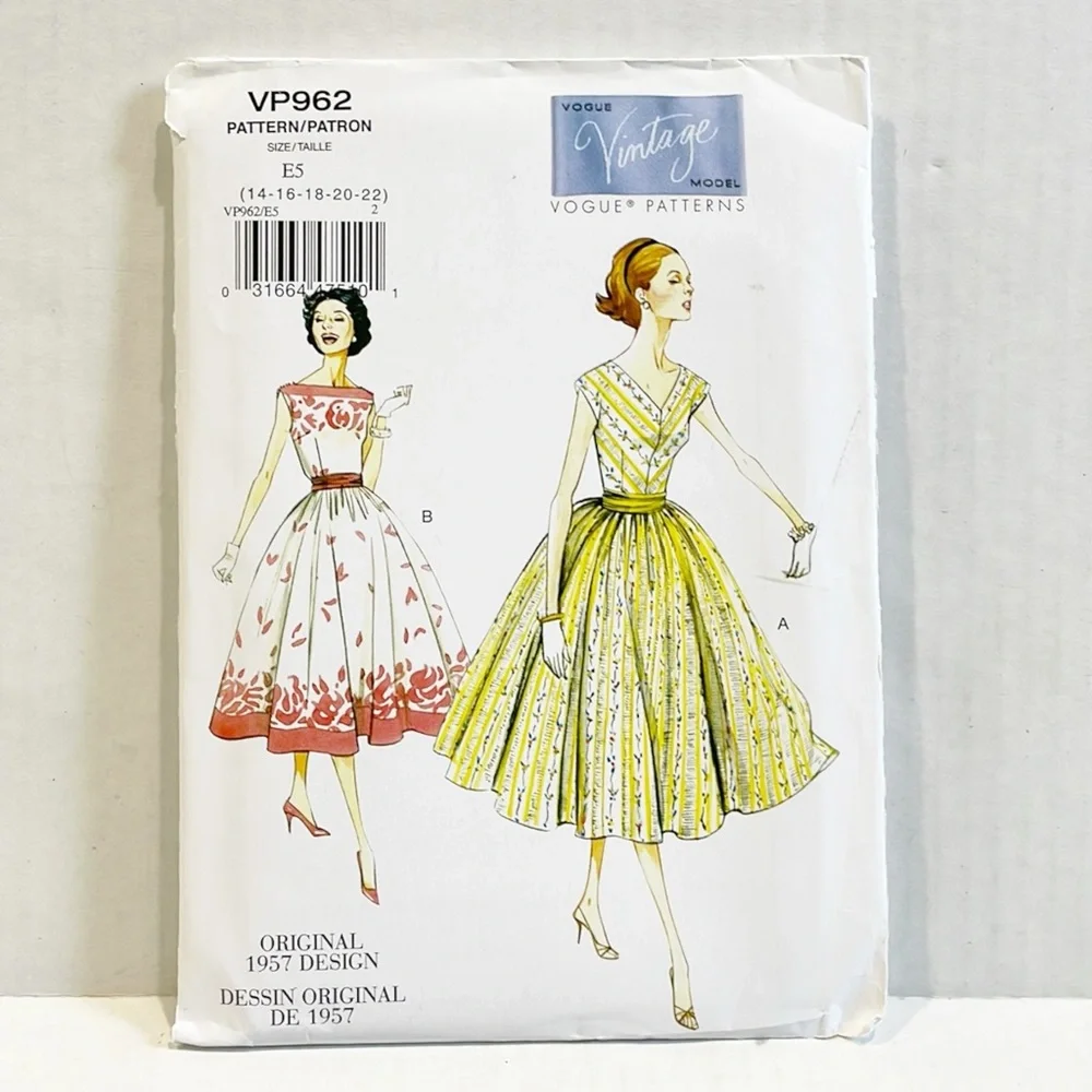 NEW Vogue Sewing Pattern VP692 Reissue Circa 1957 Dessn‎ Day Dress Sz 14-22